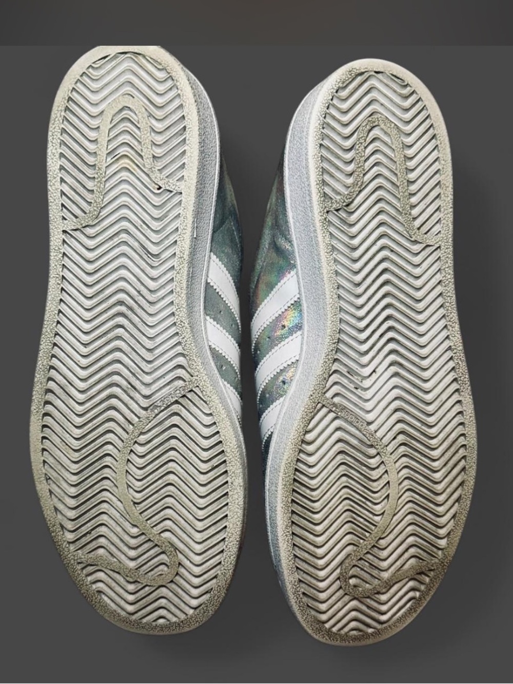 Adidas Superstar Iridescent Holographic Glitter Upper Shoes SUPER RARE - Picture 4 of 6